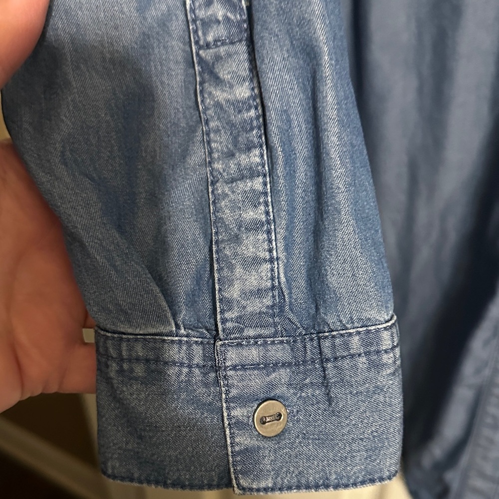 J. Jill Blue Denim Button Down Shirt - Picture 3 of 8